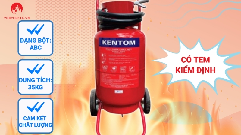 Bình chữa cháy Kentom bột ABC 35kg là thiết bị phòng cháy chữa cháy (PCCC) công nghiệp hàng đầu