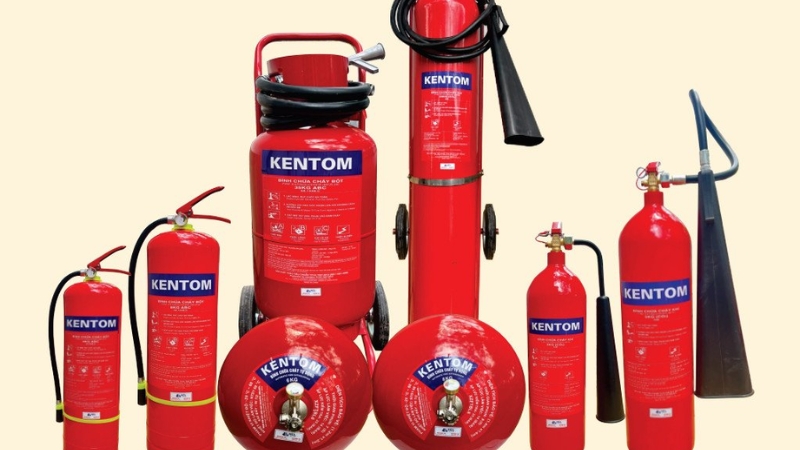 Bình chữa cháy Kentom bột ABC 35KG được thiết kế dạng xe đẩy tiện lợi,