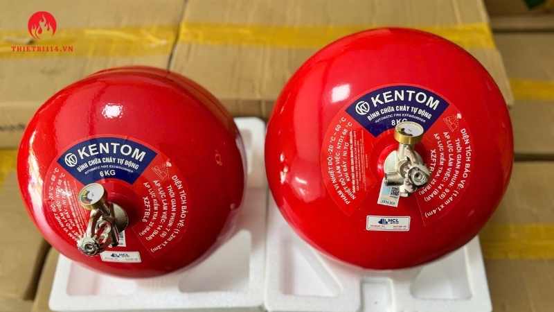 Bình cầu chữa cháy tự động Kentom ABC 6kg là thiết bị phòng cháy chữa cháy thế hệ mới