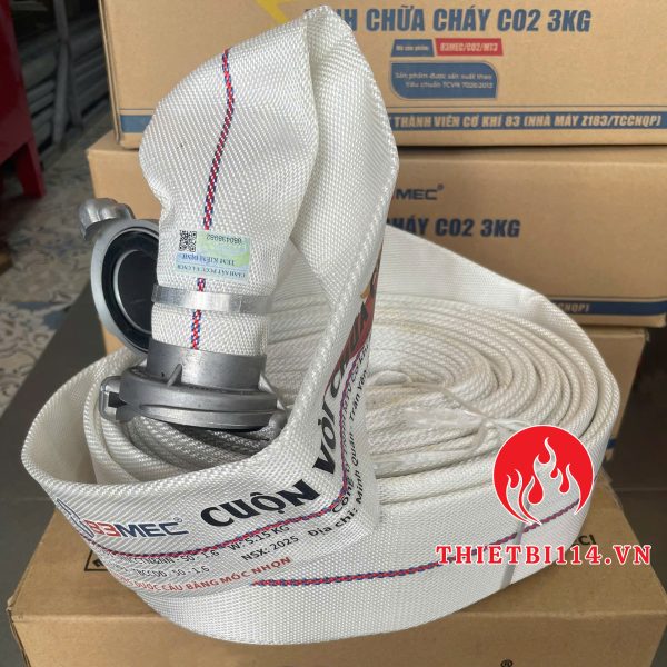 Cuộn vòi phun Bộ Quốc Phòng D50x20mx1.6Mpa kèm khớp nối + Tem kiểm định