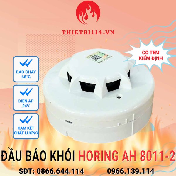 Đầu báo khói Horing AH 8011-2 + Tem kiểm định