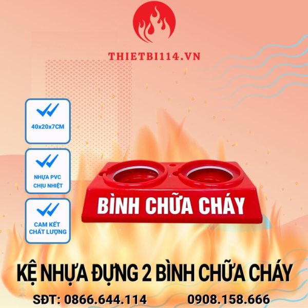 Kệ nhựa đựng 2 bình chữa cháy Hàn Quốc
