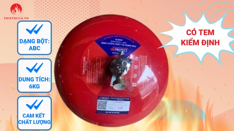 Bình cầu chữa cháy Vinprotect ABC 6kg là thiết bị phòng cháy chữa cháy chất lượng cao