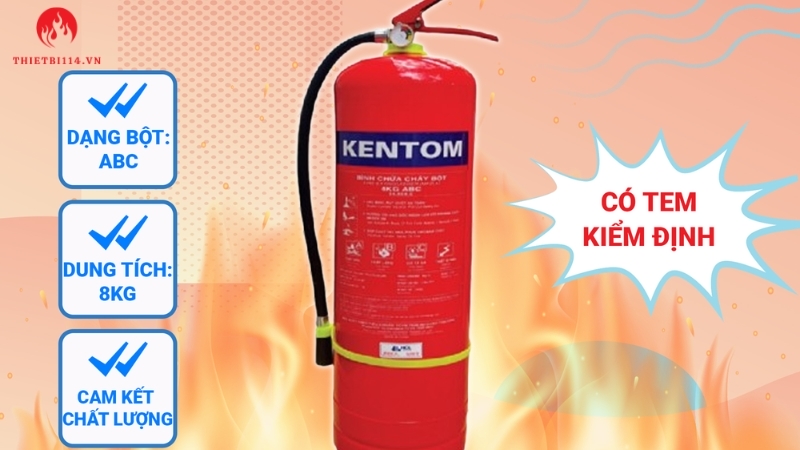 Bình chữa cháy Kentom bột ABC 8kg là một trong những loại bình chữa cháy phổ biến nhất hiện nay