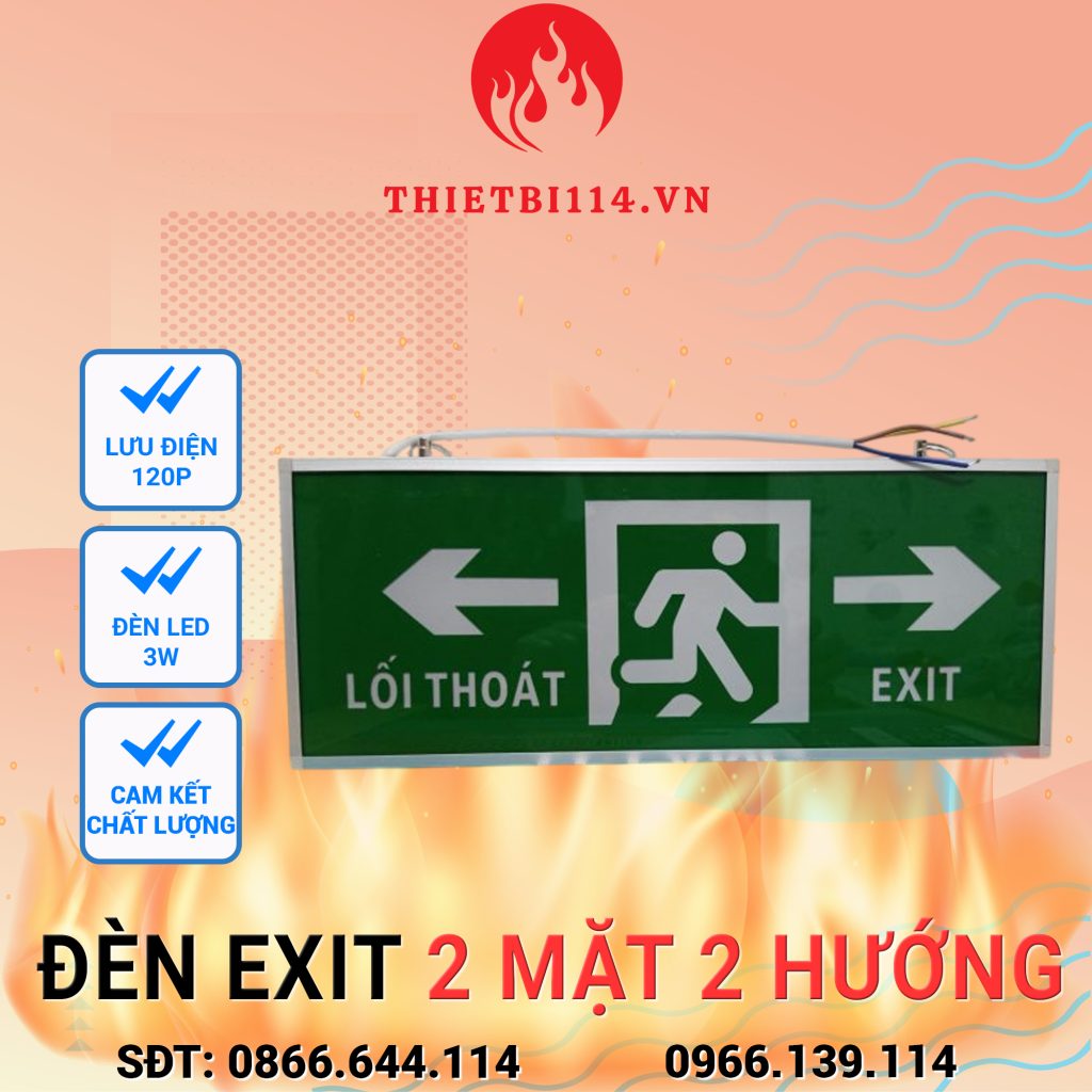 Đèn Exit 2 mặt 2 hướng