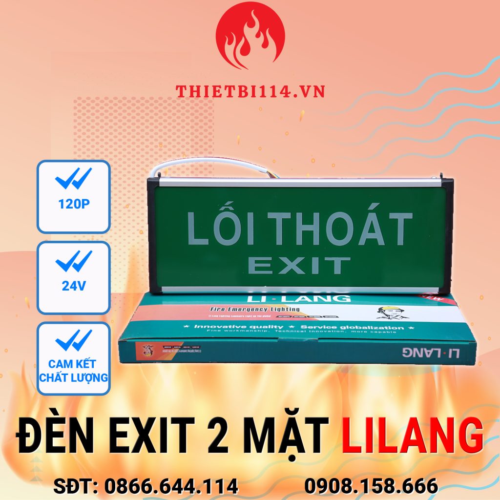 Đèn Exit Lilang 2 mặt không hướng