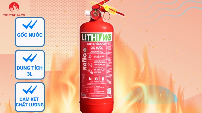 Bình chữa cháy gốc nước 3L là thiết bị PCCC tiên tiến, được thiết kế chuyên biệt để xử lý các đám cháy khó kiểm soát