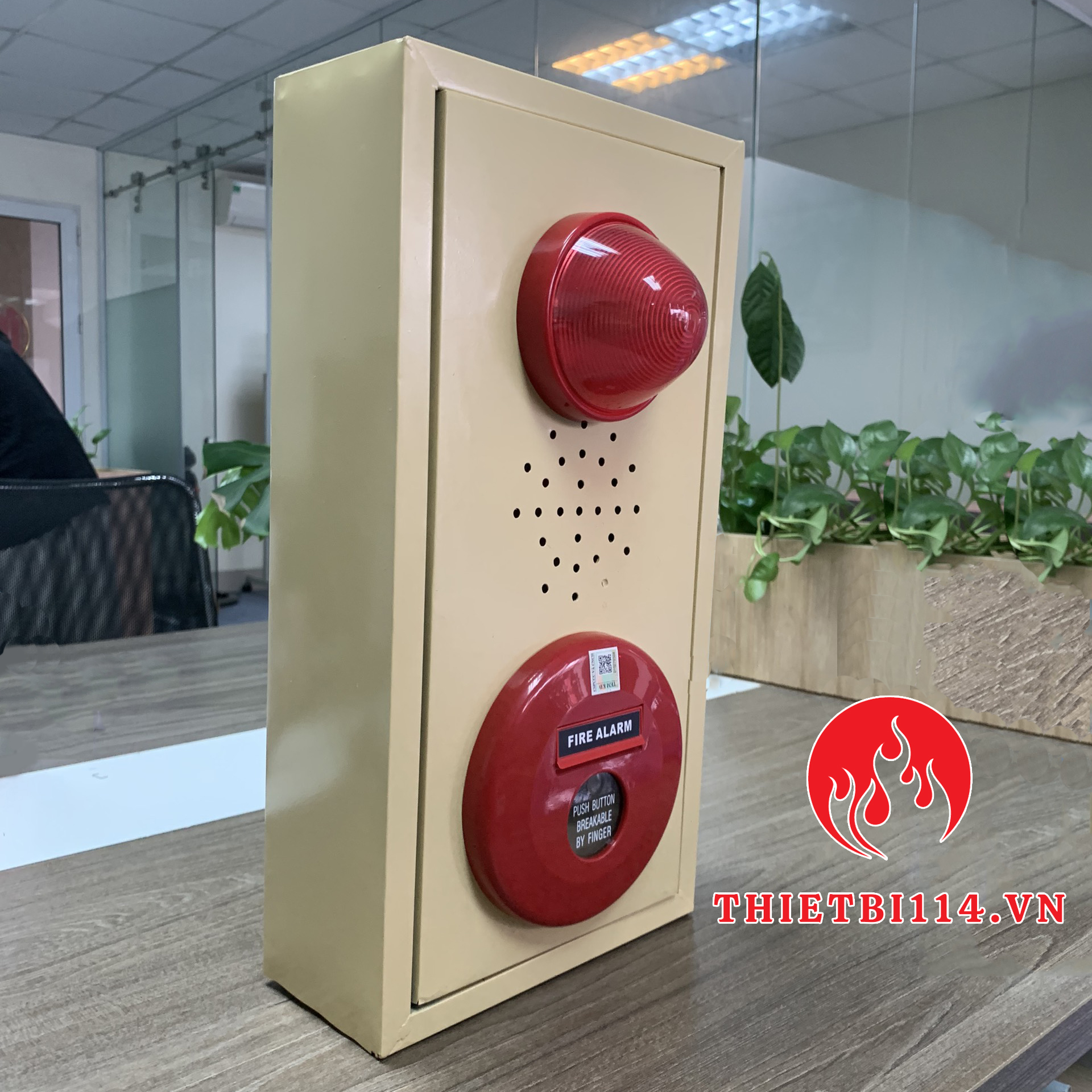 Bộ Điều khiển Báo cháy còi đèn Nút nhấn Không dây có lưu điện Bộ Điều khiển Báo cháy còi đèn Nút nhấn