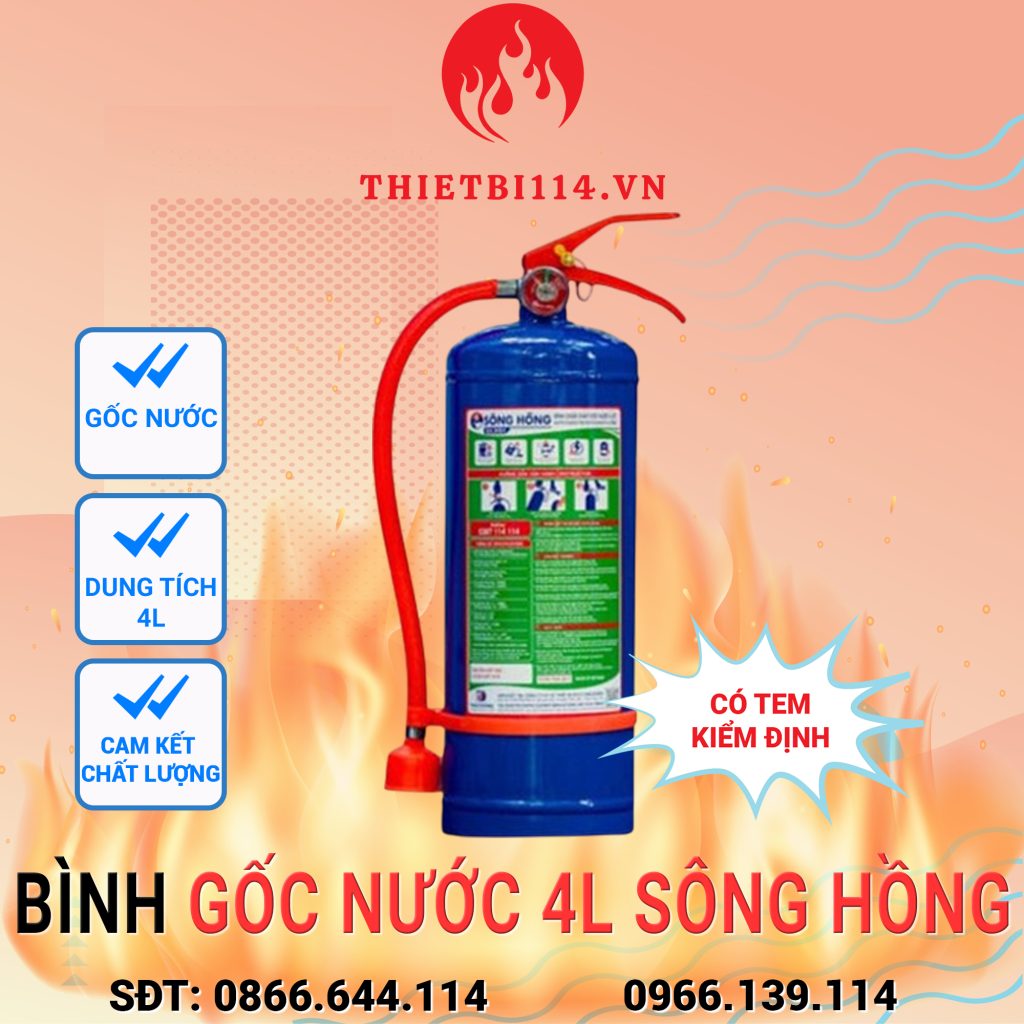 Bình chữa cháy gốc nước 4 lít Sông Hồng