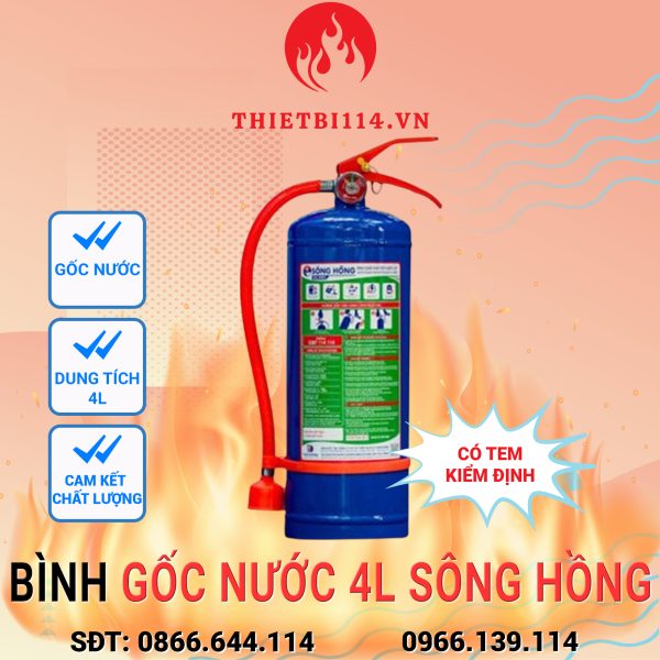Bình chữa cháy gốc nước 4 lít Sông Hồng