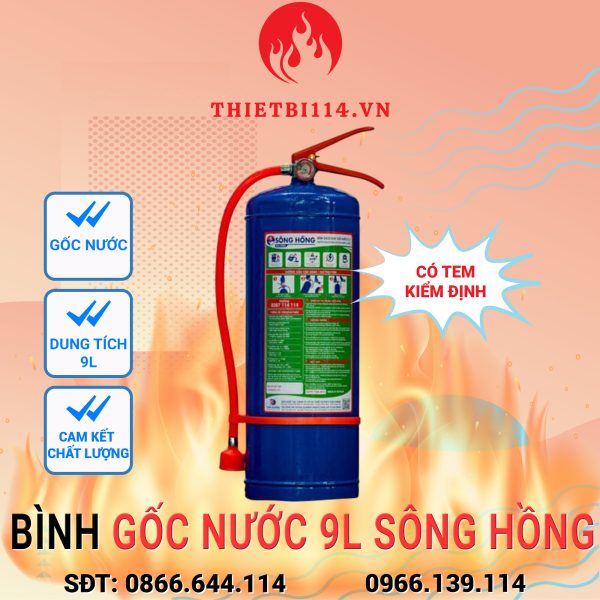 Bình chữa cháy gốc nước 9 lít Sông Hồng