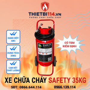 Bình chữa cháy Safety xe đẩy bột ABC 35kg + Tem kiểm định