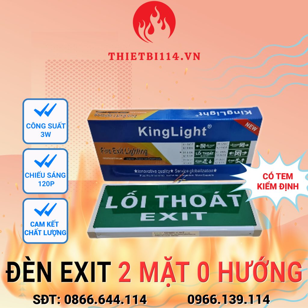 Đèn Exit 2 mặt không hướng