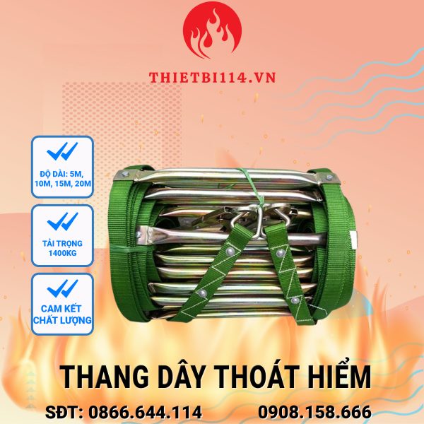 Thang dây thoát hiểm 10m có kiểm định