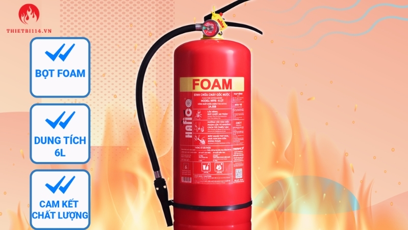 Bình chữa cháy bọt Foam 6L là thiết bị cứu hỏa chuyên dụng