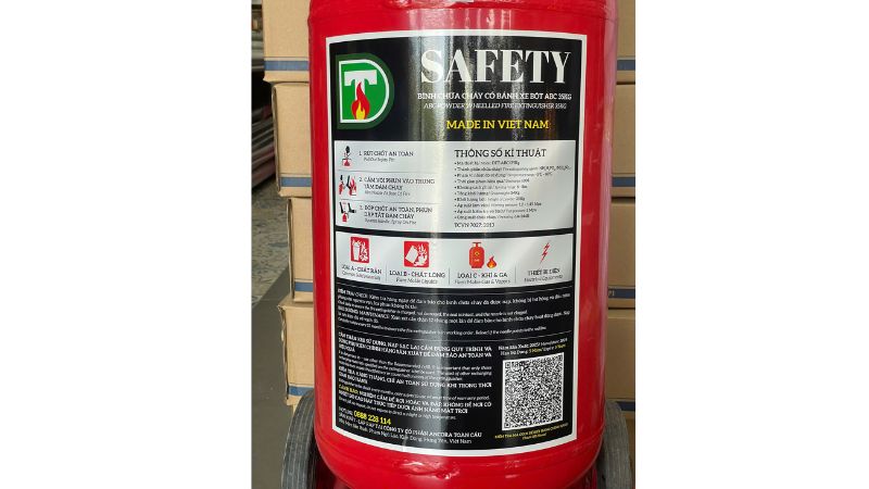 Bình chữa cháy Safety xe đẩy bột ABC 35kg được tin dùng tại nhiều công trình