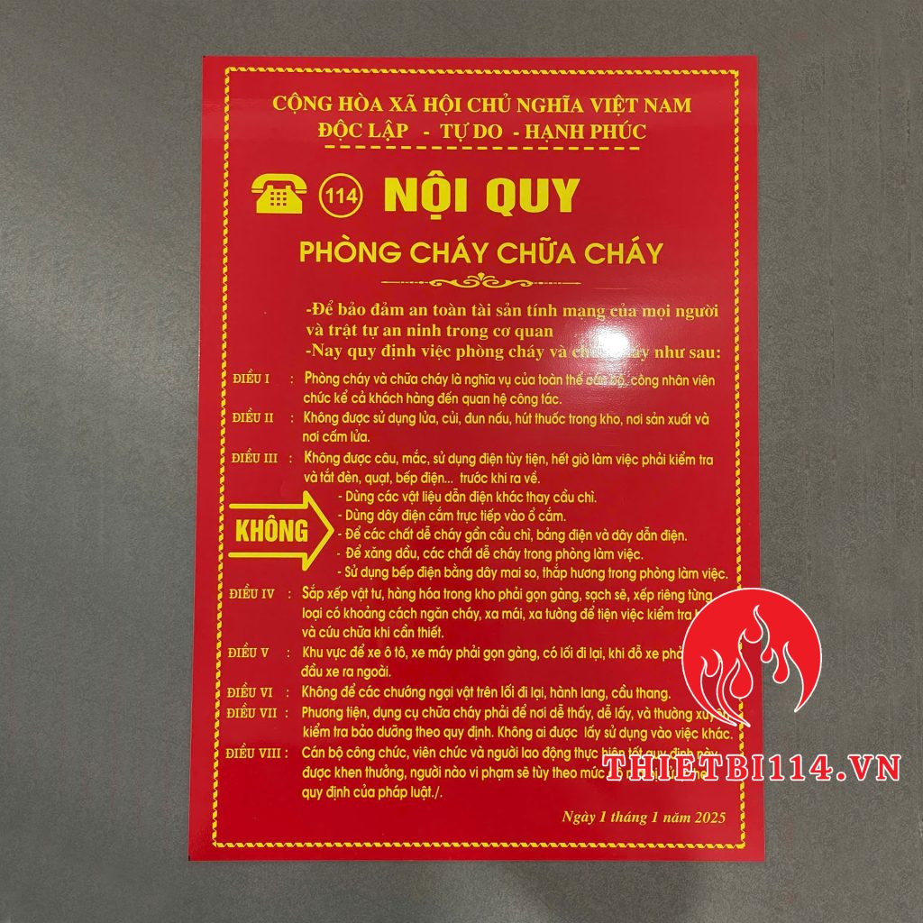 Nội quy chữa cháy Tôn