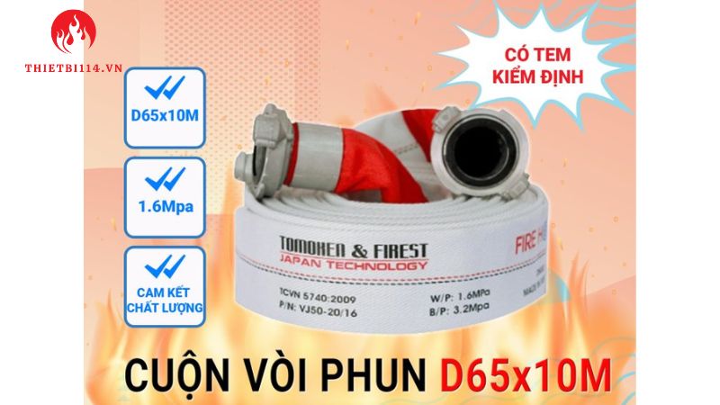 Cuộn vòi phun Tomoken D65x10mx1.6Mpa