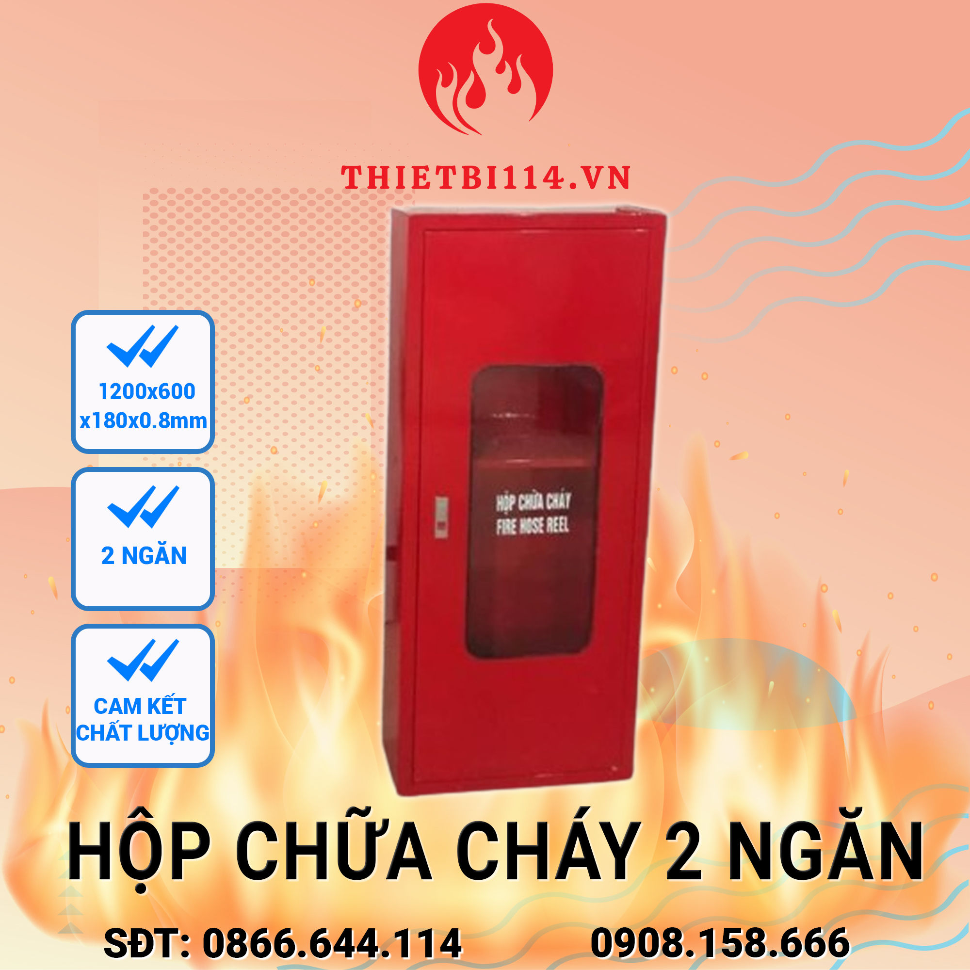 Hộp chữa cháy 1200x600x180x0.8 chia 2 ngăn Tủ đựng dụng cụ phá dỡ 1200x500x180 có chân