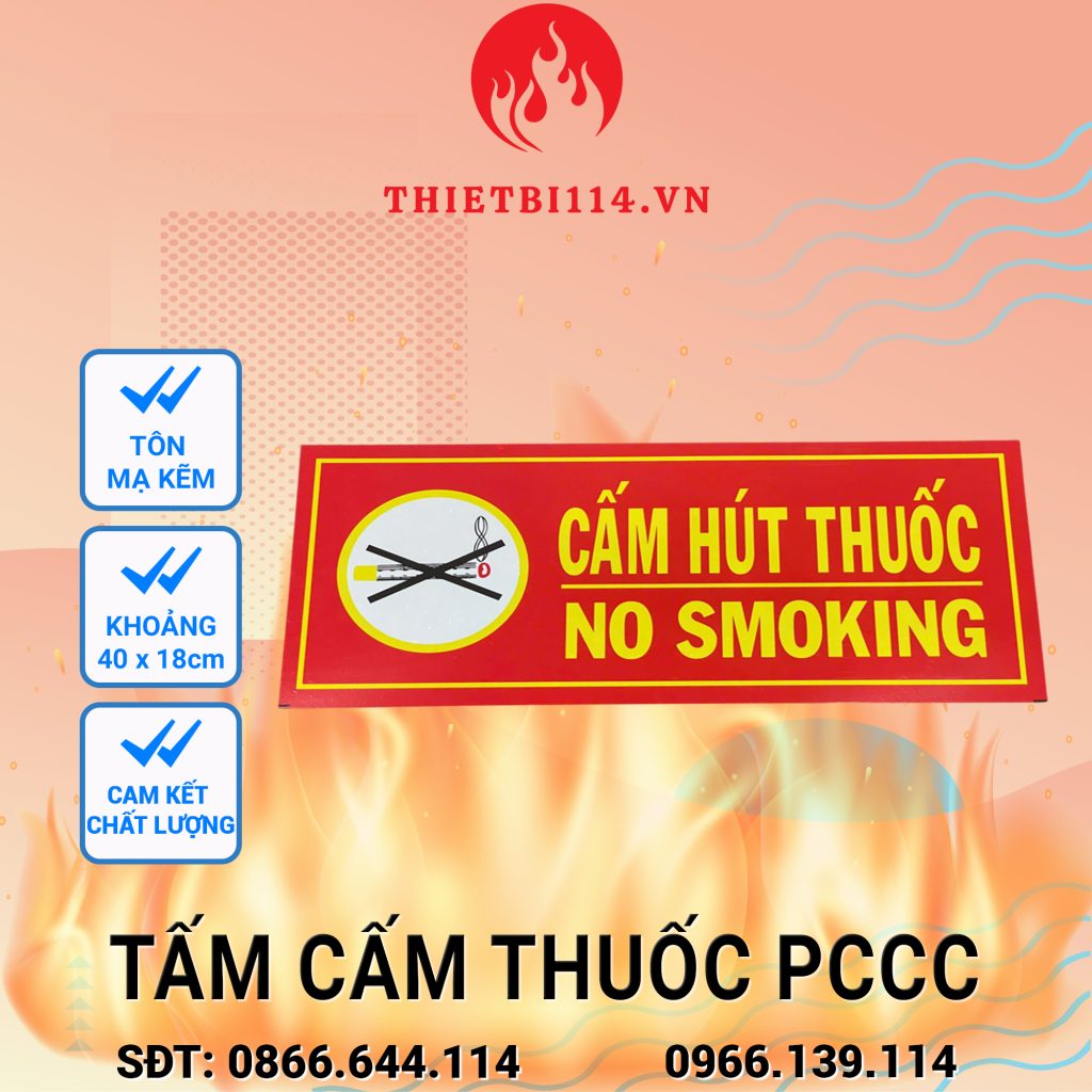 Cấu tạo của biển cấm thuốc PCCC Tôn