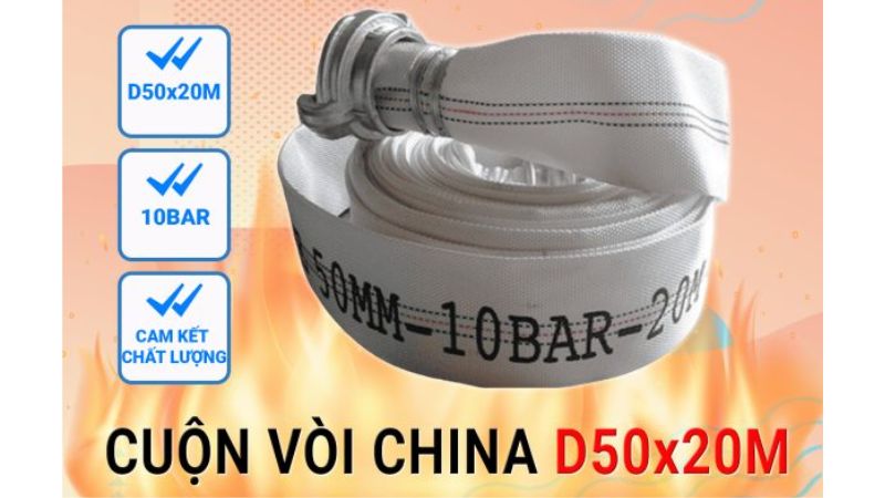 Cuộn vòi phun chữa cháy China D50x20mx10bar