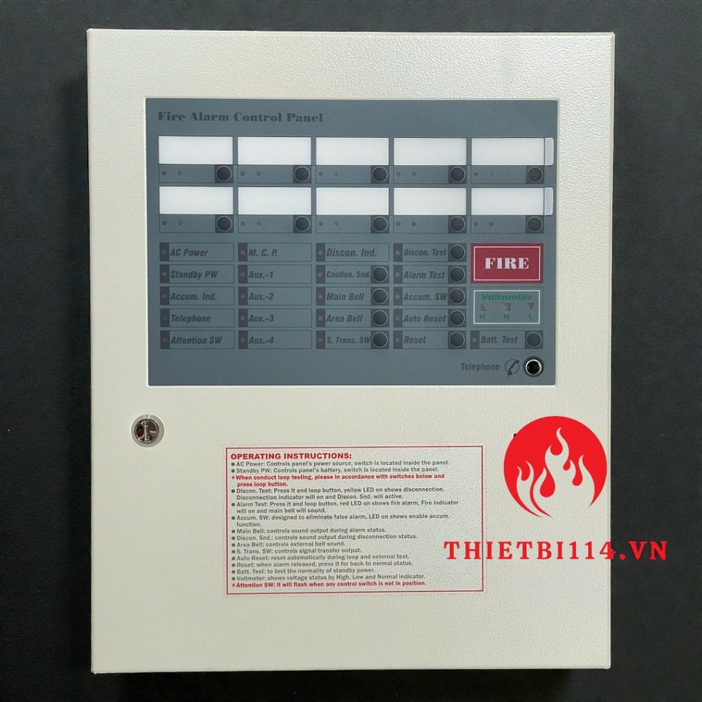 Tủ trung tâm báo cháy 10 kênh Horing AH-00212-10L + Tem kiểm định