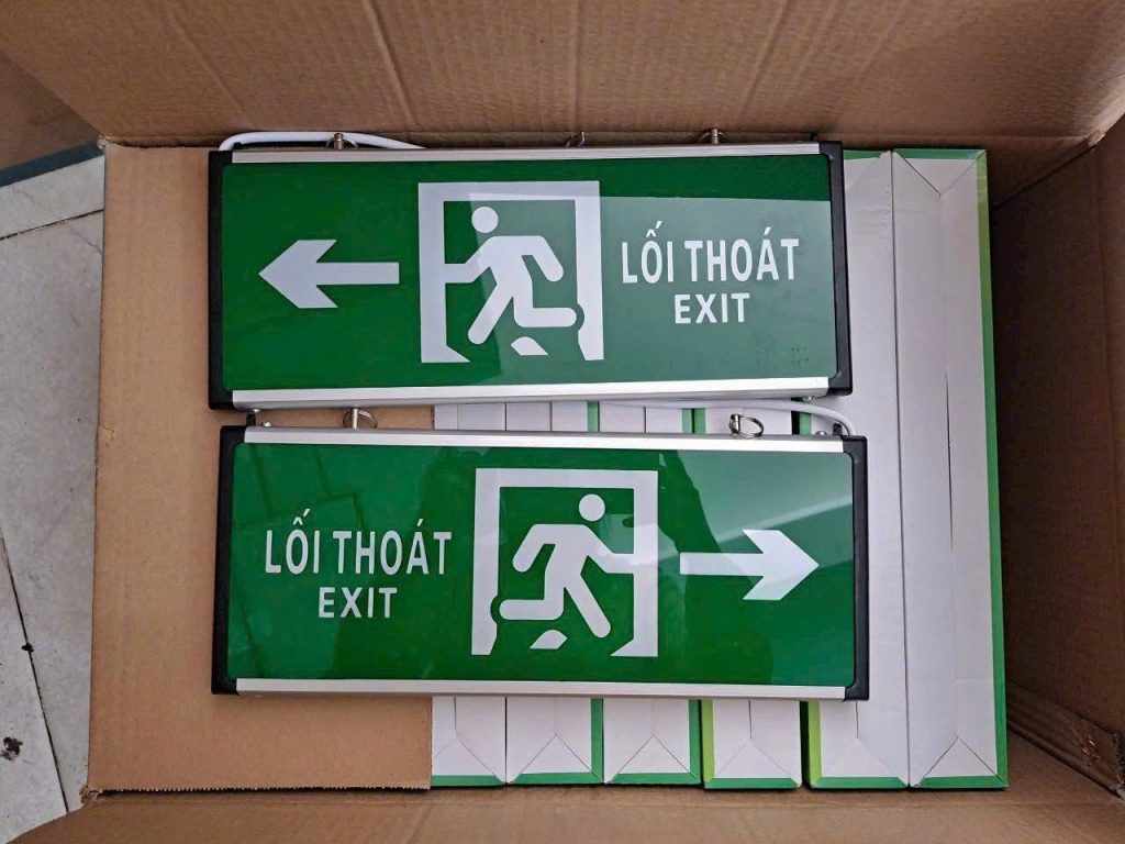 Đèn Exit 2 mặt một hướng