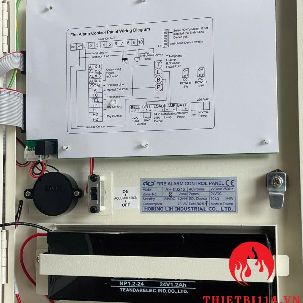Tủ trung tâm báo cháy 10 kênh Horing AH-00212-10L + Tem kiểm định