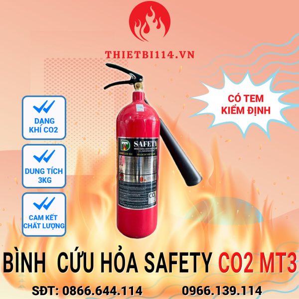 Bình Chữa Cháy Safety khí CO2 MT3