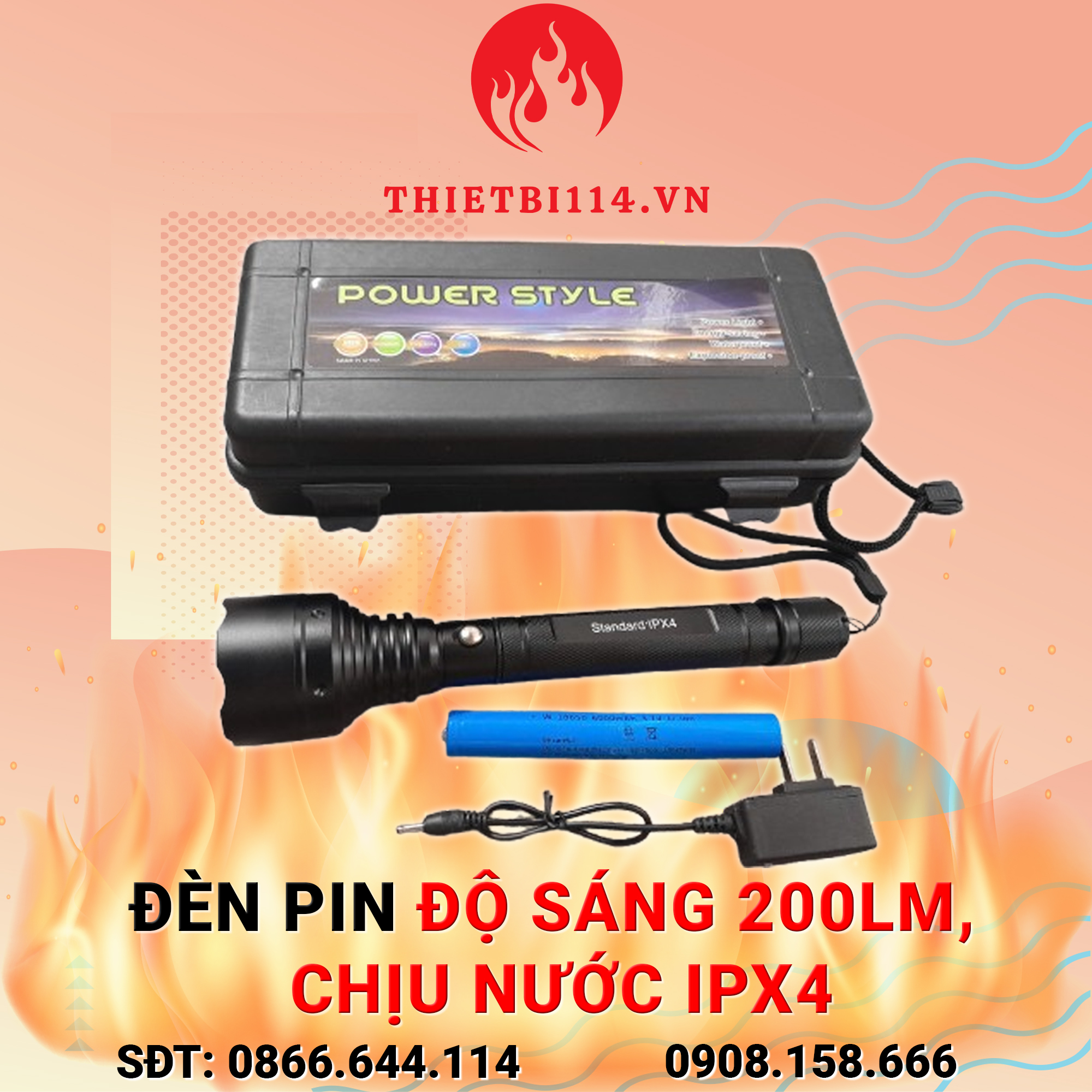 Đèn Pin 200lm Chịu Nước IPX4 Đèn Pin 200lm Chịu Nước IPX4