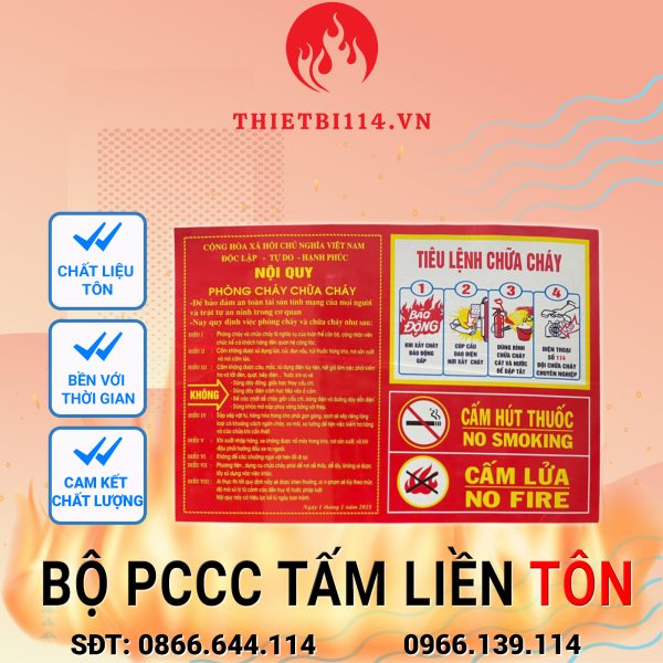 Bộ Nội Quy Tiêu Lệnh PCCC 4 Tấm Liền Tôn