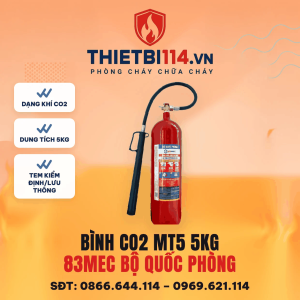 Bình chữa cháy CO2 5KG MT5 BQP + Tem kiểm định