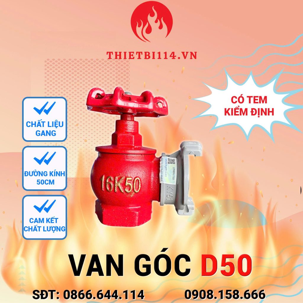 van góc D50 + tem kiểm định