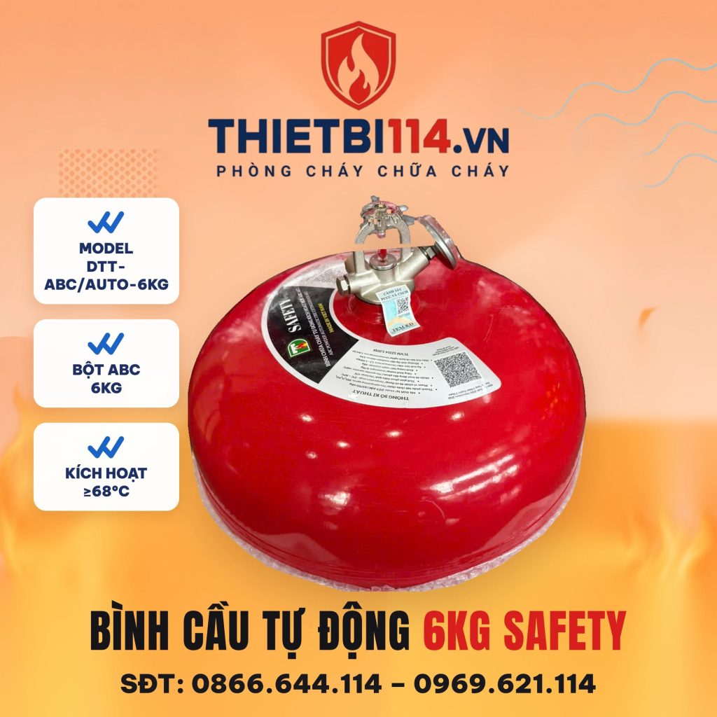 Bình Cầu Chữa Cháy Tự Động Safety ABC 6kg