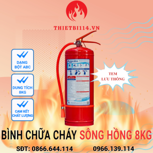 Bình chữa cháy Sông Hồng ABC 8kg + Tem lưu thông