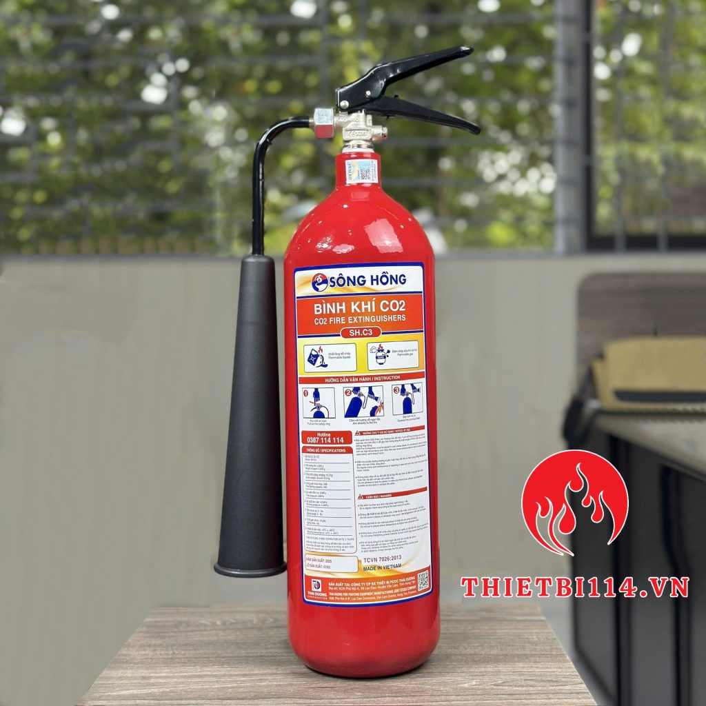 Bình chữa cháy Sông Hồng khí CO2 MT3