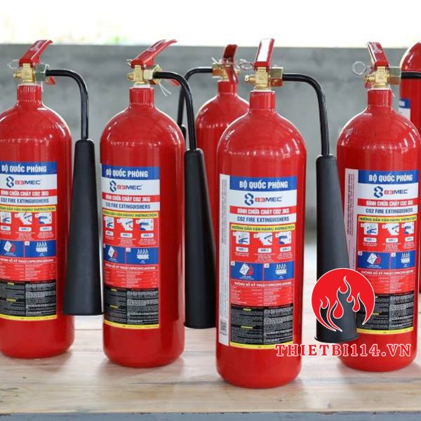 Bình chữa cháy Bộ Quốc Phòng khí CO2 MT3 + Tem kiểm định