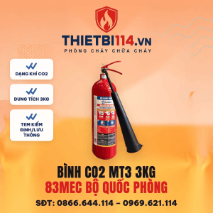 Bình Chữa Cháy CO2 3KG MT3 BQP+ Tem kiểm định