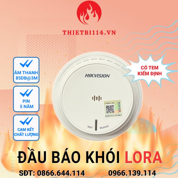 Đầu báo khói lora HIK + kiểm định sử dụng cảm biến khói quang điện ánh sáng kép