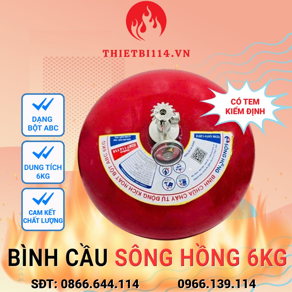 Bình cầu chữa cháy Sông Hồng ABC 6kg