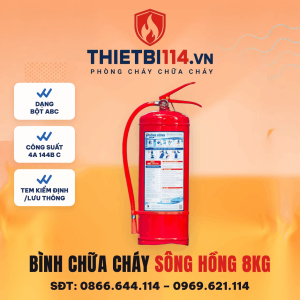 Bình chữa cháy Sông Hồng ABC 8kg + Tem lưu thông