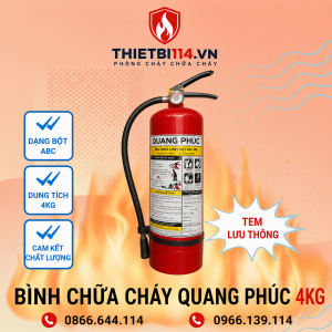 Bình chữa cháy Quang Phúc ABC 4kg + Tem lưu thông