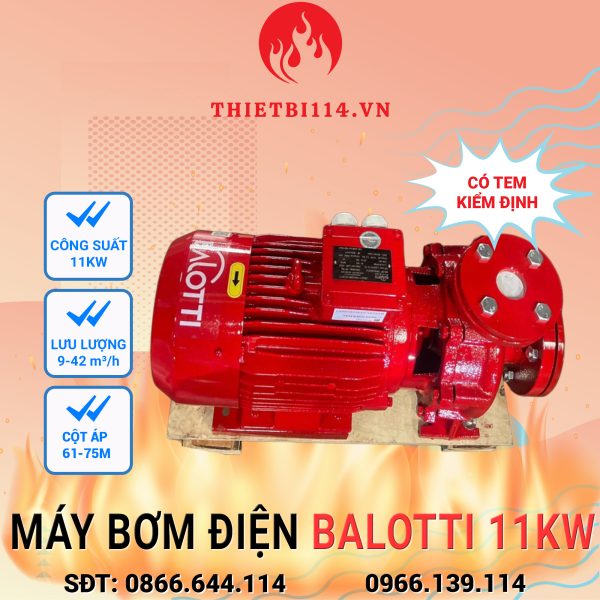 Máy bơm điện Balotti 11kW + Tem kiểm định