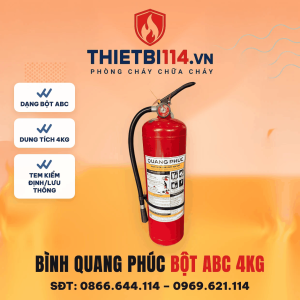 Bình chữa cháy Quang Phúc ABC 4kg + Tem lưu thông