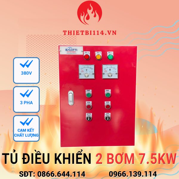 Tủ điều khiển 02 bơm 7.5kw