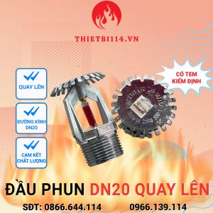 Đầu phun Sprinkler DN15 quay lên có Tem kiểm định