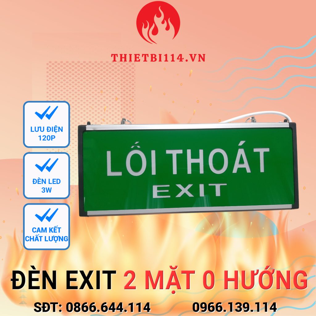 Đèn exit 2 mặt 0 hướng