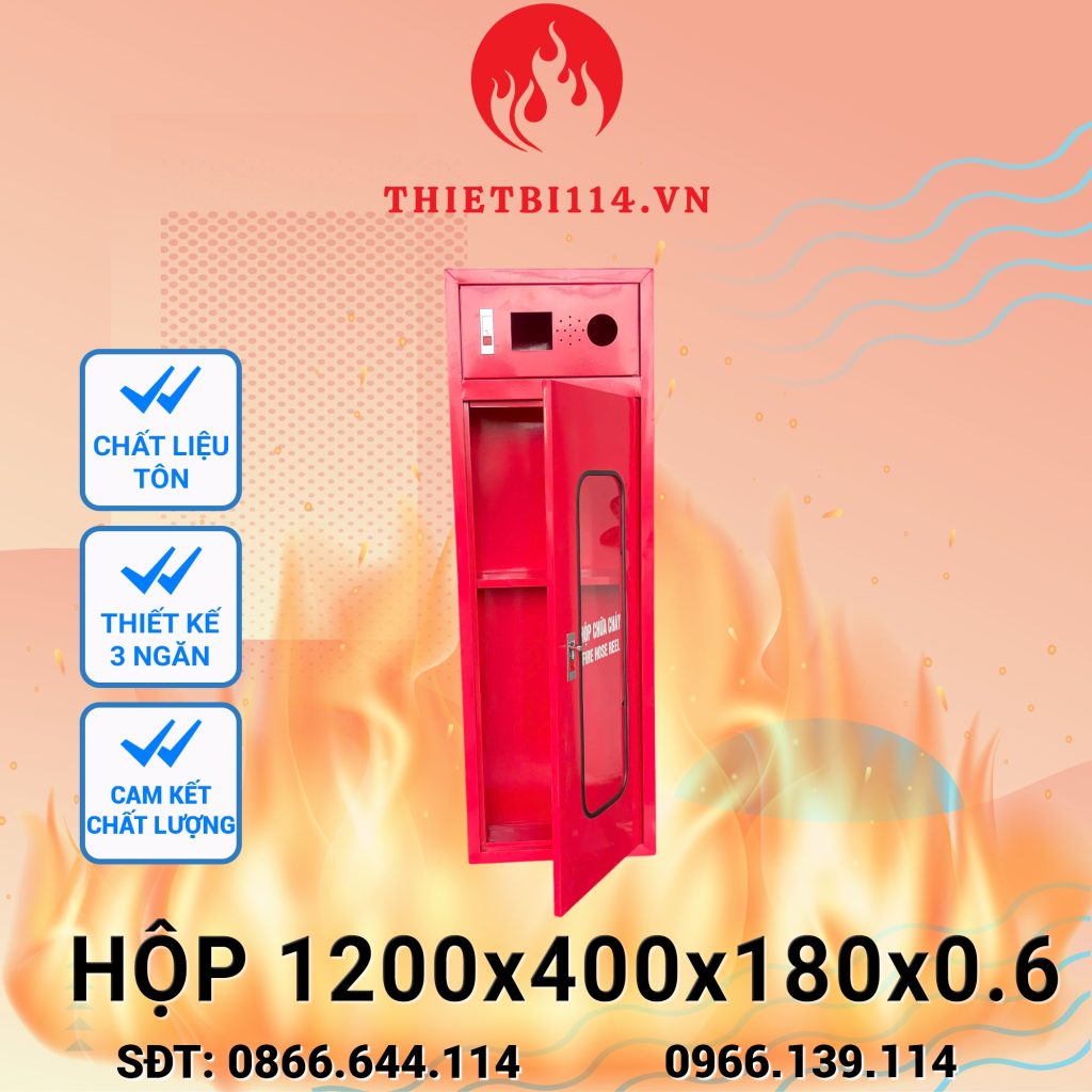 Hộp chữa cháy 1200x400x180x0.6 chia 3 ngăn