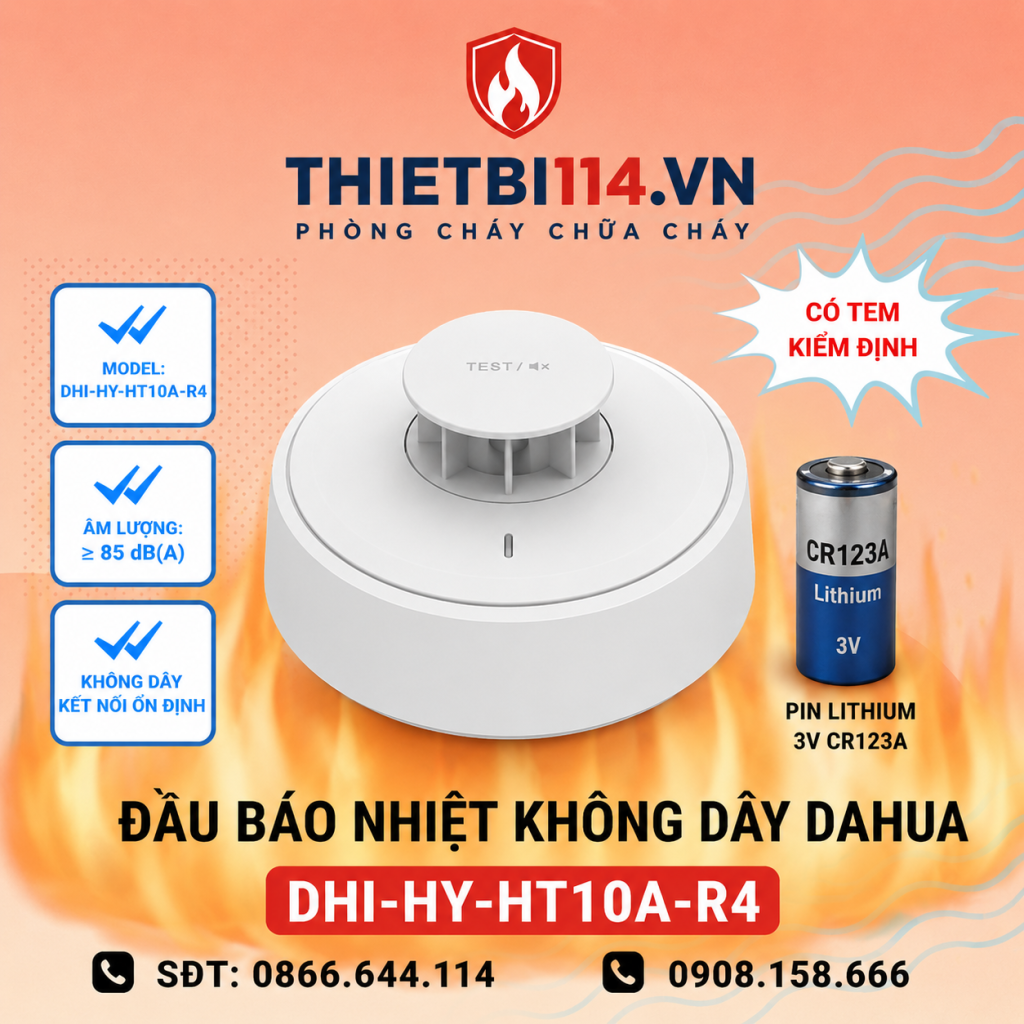 Đầu báo nhiệt không dây Dahua DHI-HY-HT10A-R4.