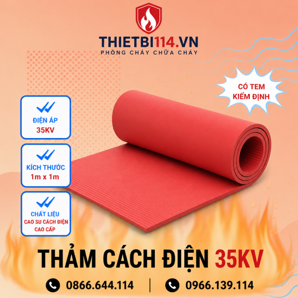 Thảm cách điện 35kV 1m x 1m